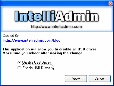 IntelliAdmin - Disable USB